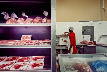 Al Jazeera feature on the Ponte Building and surrounding areas in Johannesburg CBD, South Africa. Meat can be seen inside a butchery/supermarket, inside Ponte. . Picture: Cornel van Heerden/Al Jazeera