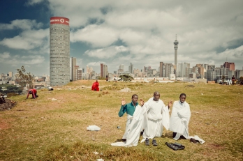 Al Jazeera feature on the Ponte Building and surrounding areas in Johannesburg CBD, South Africa. Prayers of the Christian faith, pray on Yeoville-koppies. Ponte can be seen in the background . Picture: Cornel van Heerden/Al Jazeera